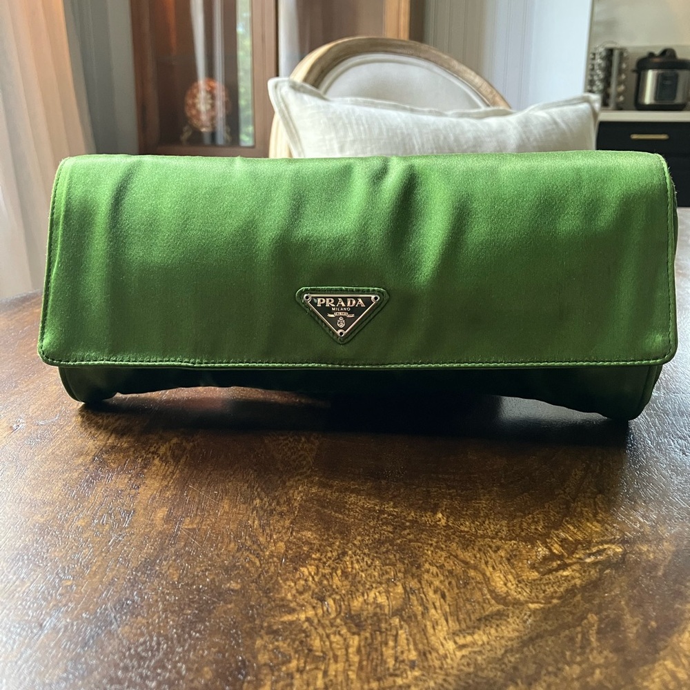 Vintage Prada Green Clutch